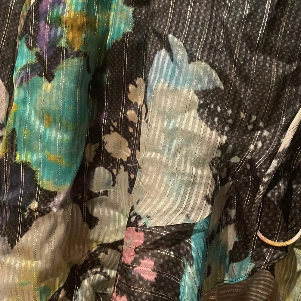 Rococo Sand Black Floral Faux Wrap Mini Dress - Picture 3 of 5